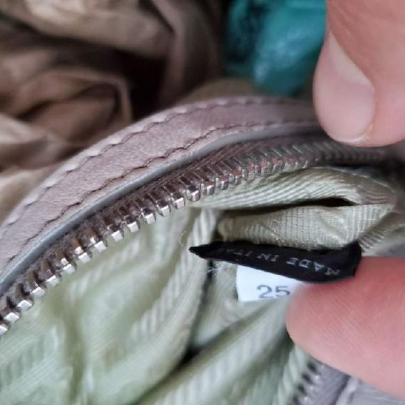 Prada nappa leather hobo bag beige peach ivory Pink double handle Tote tie dyed - Picture 11 of 16